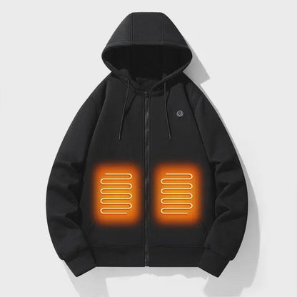 Comfortable Gray Zip Up Hoodie for Women with Hooded Long Sleeve Heated Kangaroo Pocket Relaxed Style