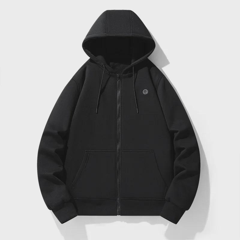 Comfortable Gray Zip Up Hoodie for Women with Hooded Long Sleeve Heated Kangaroo Pocket Relaxed Style
