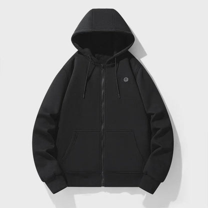 Comfortable Gray Zip Up Hoodie for Women with Hooded Long Sleeve Heated Kangaroo Pocket Relaxed Style