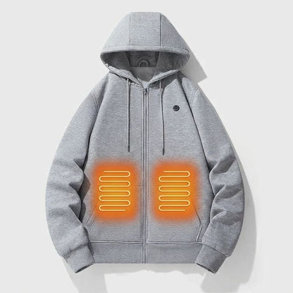 Comfortable Gray Zip Up Hoodie for Women with Hooded Long Sleeve Heated Kangaroo Pocket Relaxed Style