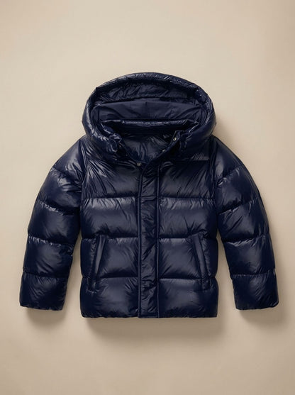 Cozy Lightweight Puffer Jacket for Women with Hooded Collar Long Sleeve Quilted Zip Winter Style
