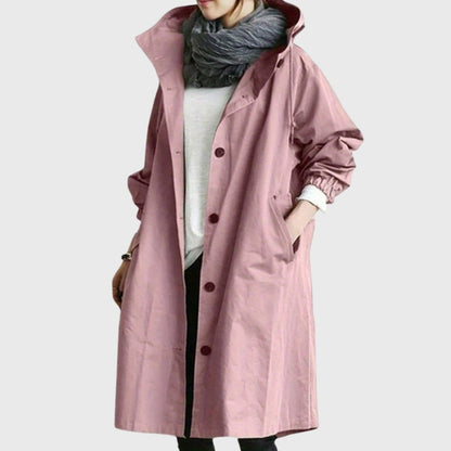 Stylish Trench Coat for Women with Waterproof Hooded Relaxed Fit