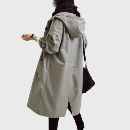 Stylish Trench Coat for Women with Waterproof Hooded Relaxed Fit