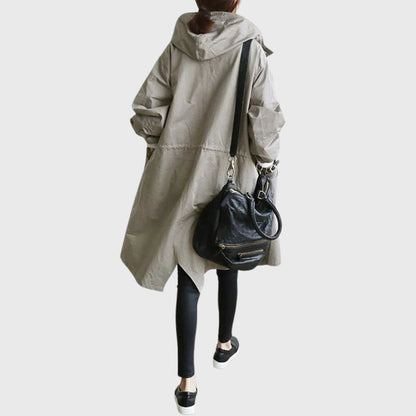 Stylish Trench Coat for Women with Waterproof Hooded Relaxed Fit