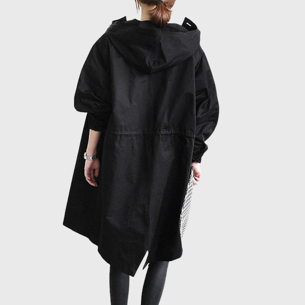 Stylish Trench Coat for Women with Waterproof Hooded Relaxed Fit