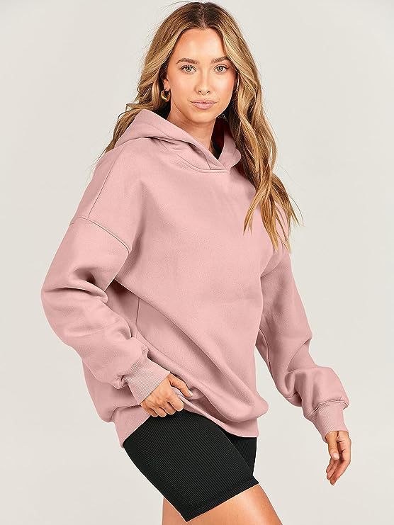 Comfortable Brown Oversized Hoodie for Women with Kangaroo Pocket Long Sleeve Relaxed Drawstring Style