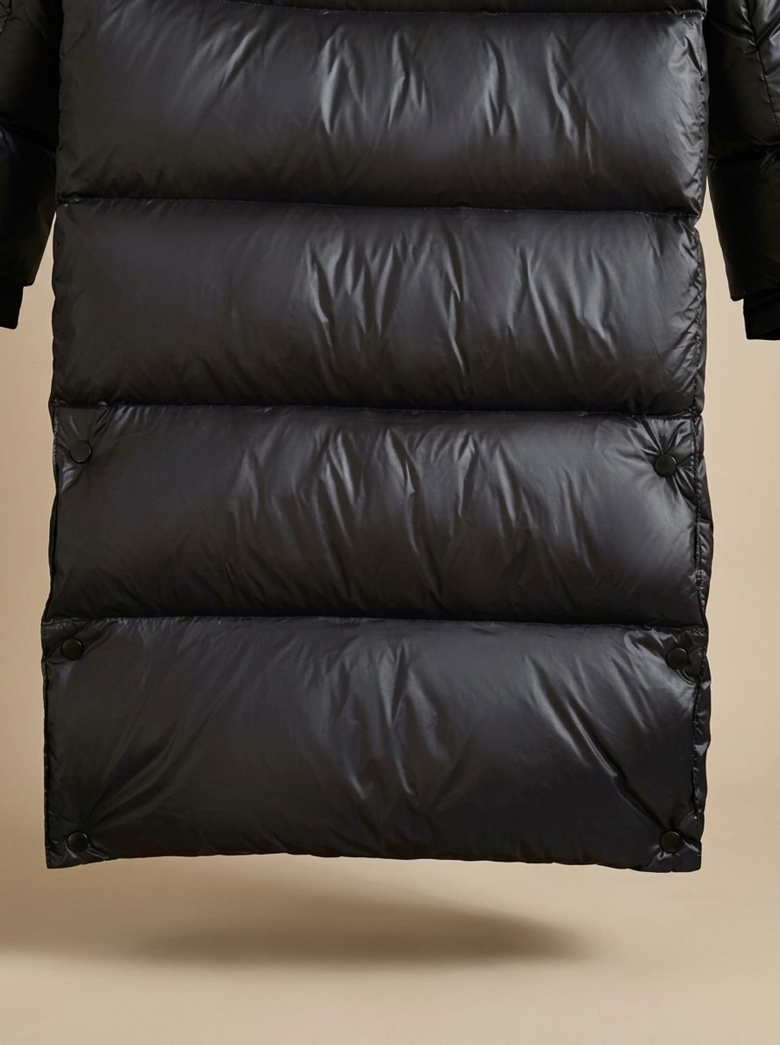 Cozy Black Longline Puffer Coat for Women with Hooded Collar Long Sleeve Glossy Zip Winter Style