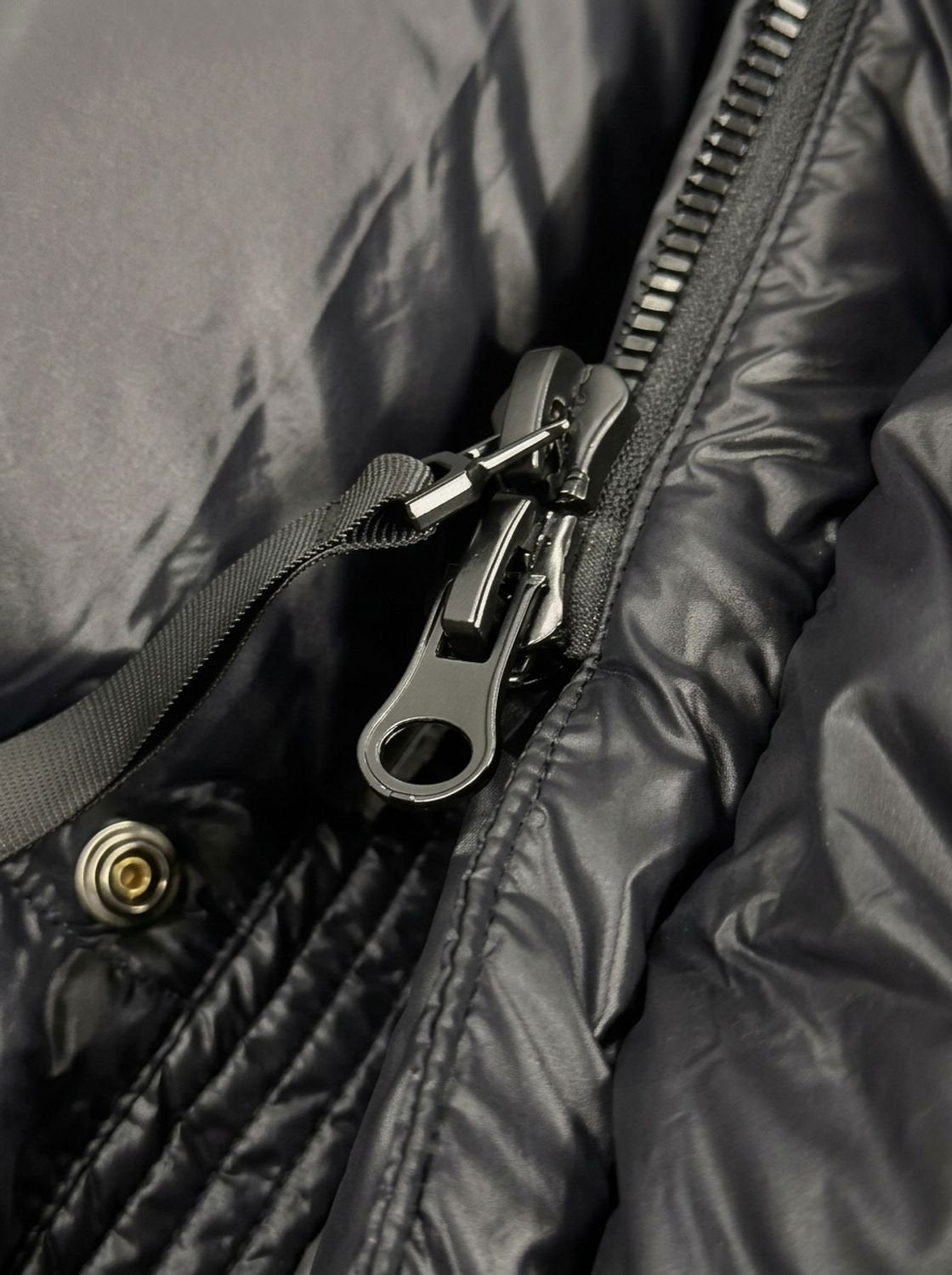 Cozy Black Longline Puffer Coat for Women with Hooded Collar Long Sleeve Glossy Zip Winter Style