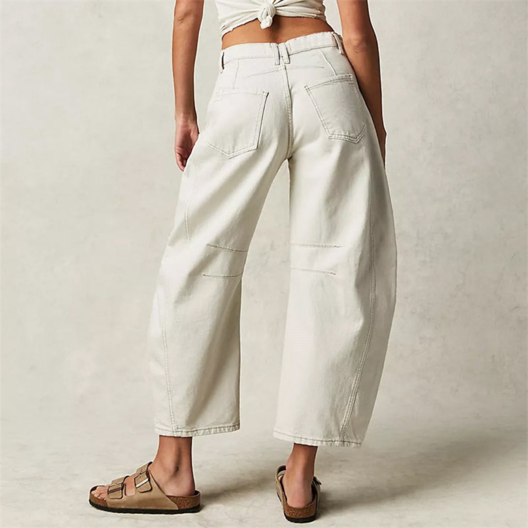 Effortless Barrel Jeans for Women with High Waist Wide Leg Relaxed Casual Style