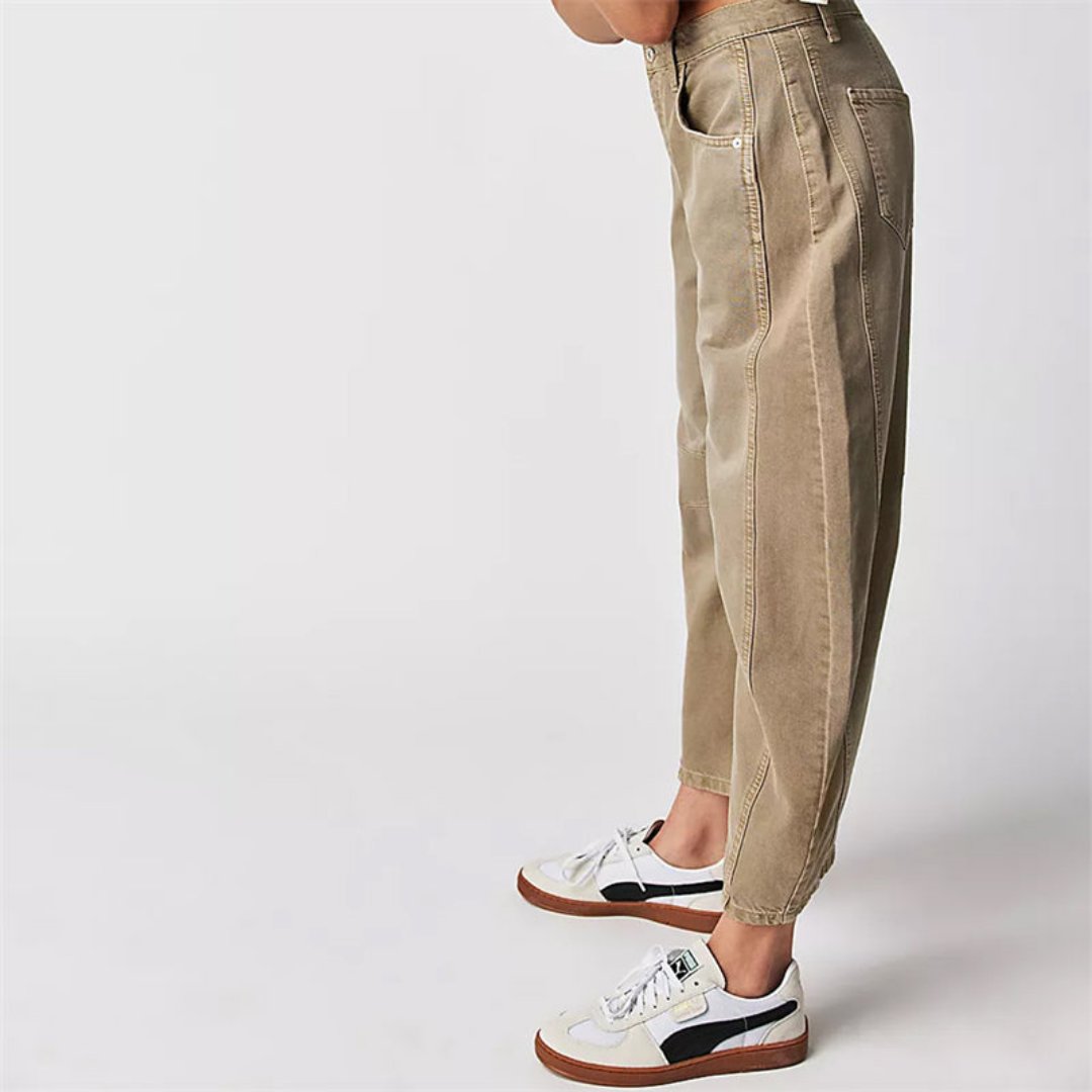 Effortless Barrel Jeans for Women with High Waist Wide Leg Relaxed Casual Style