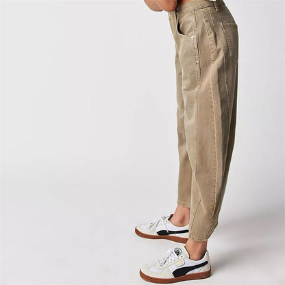Effortless Barrel Jeans for Women with High Waist Wide Leg Relaxed Casual Style