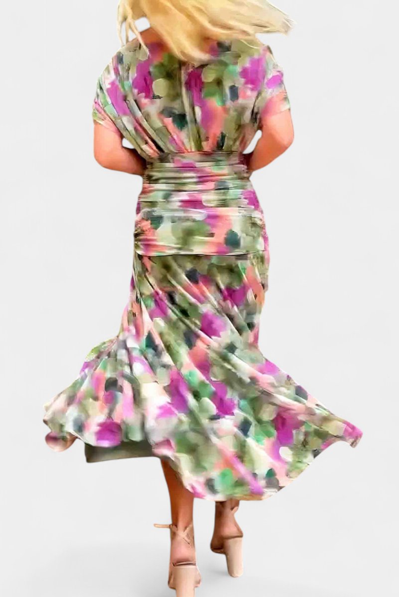 Elegant Mesh Maxi Dress for Women with Off Shoulder Twist Front Ruched Fall Wedding Guest Style