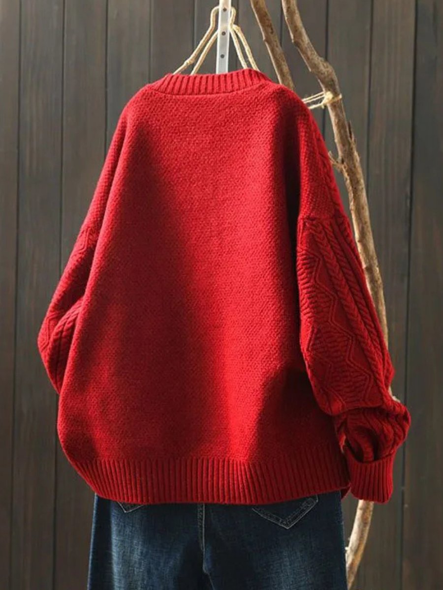 Eleanor | Women's Oversized Cable-Knit Button-Down Cardigan Sweater