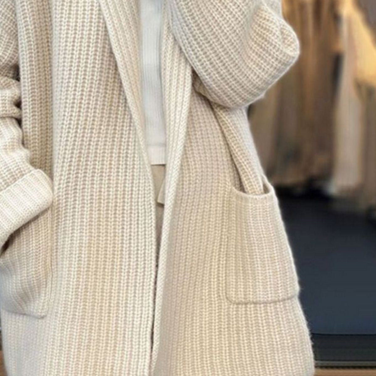 Cozy Oversized Knit Cardigan for Women with Scarf Collar Long Sleeve Open Front Chunky Style