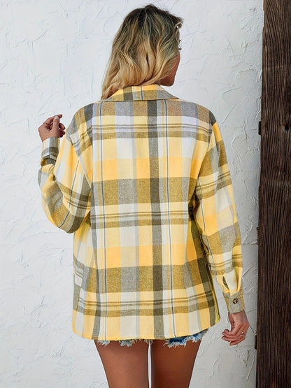 Lily | Women's Oversized Plaid Flannel Long Sleeve Button-Up Shirt