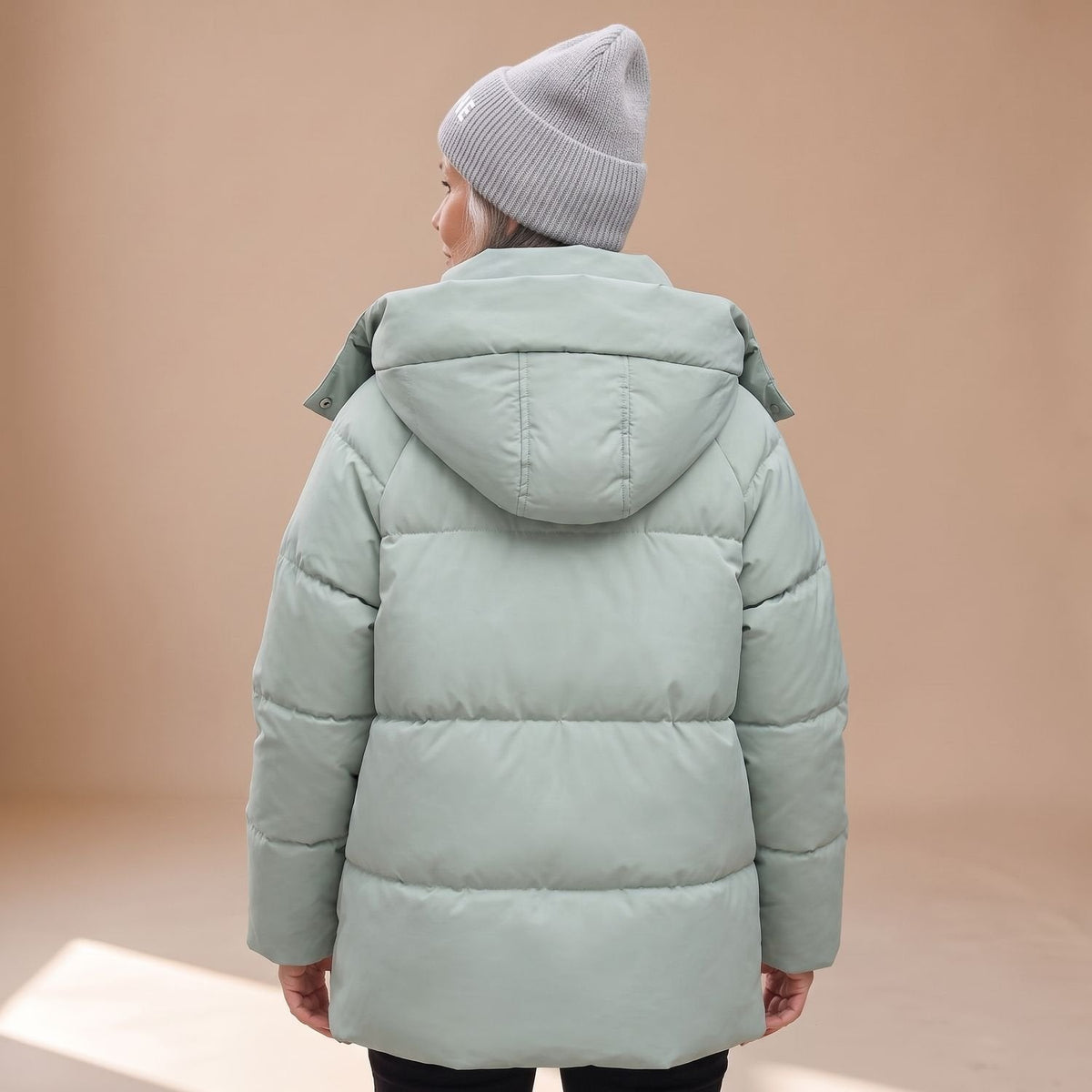 Cozy Black Puffer Jacket for Women with Hooded Collar Zip Up Quilted Oversized Winter Style