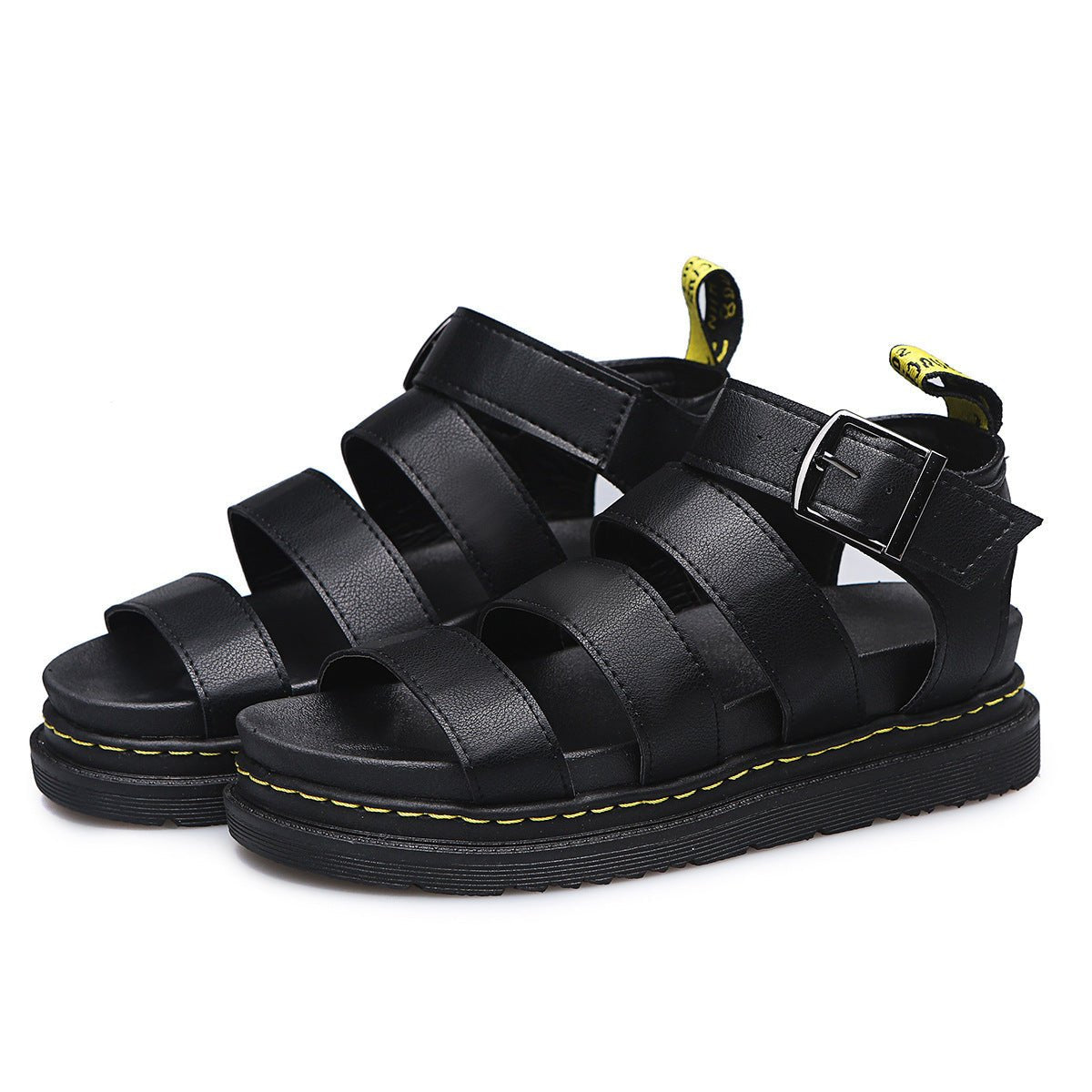 Comfortable Platform Sandals for Women with Chunky Sole Strappy Buckle Style