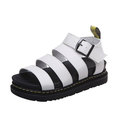 Comfortable Platform Sandals for Women with Chunky Sole Strappy Buckle Style