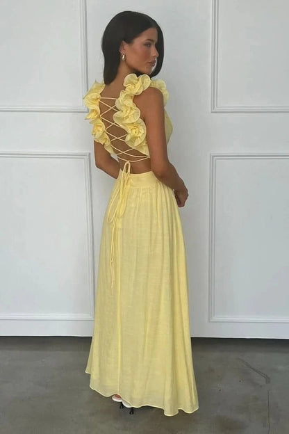 Elegant Evening Dresses for Women with Floral Applique Pleated Formal Wedding Guest Style