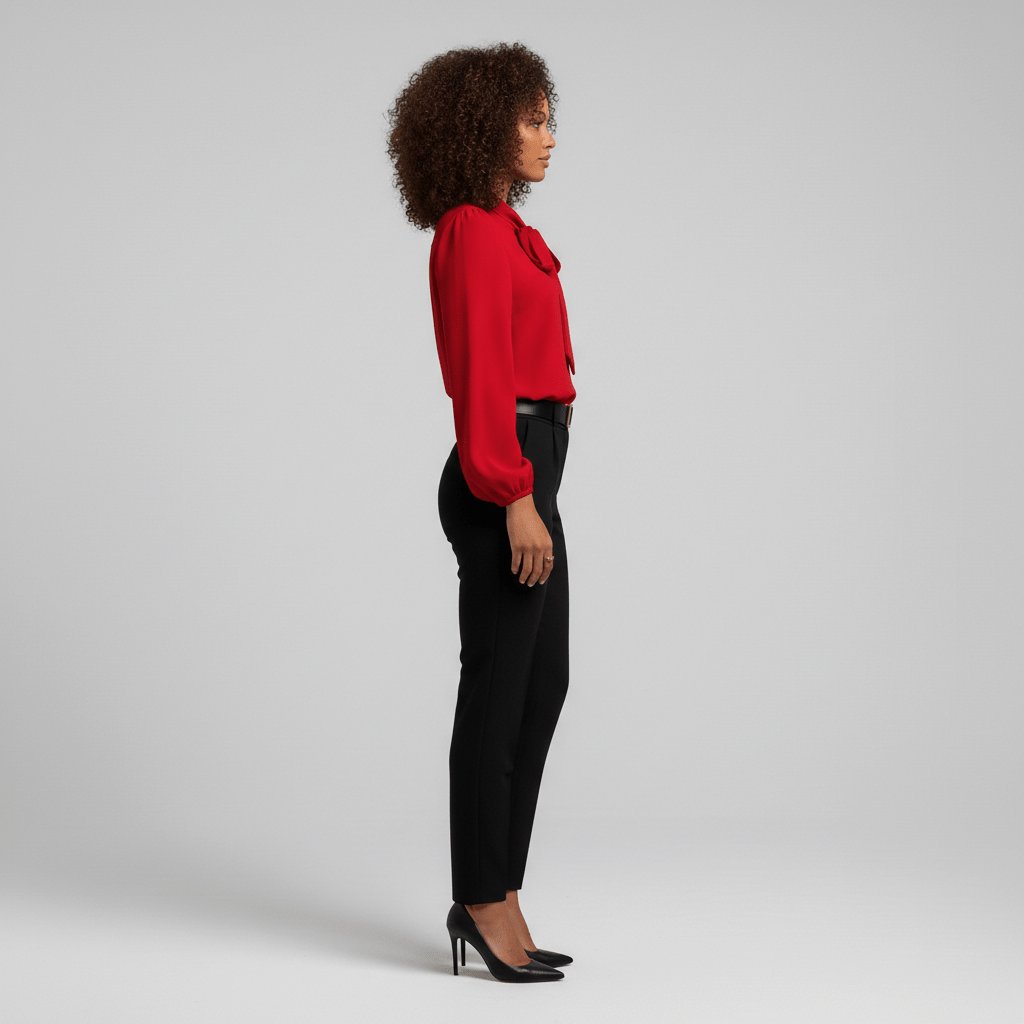 Effortless Blouses for Women with Bow Tie Neck Long Sleeve Relaxed Fit
