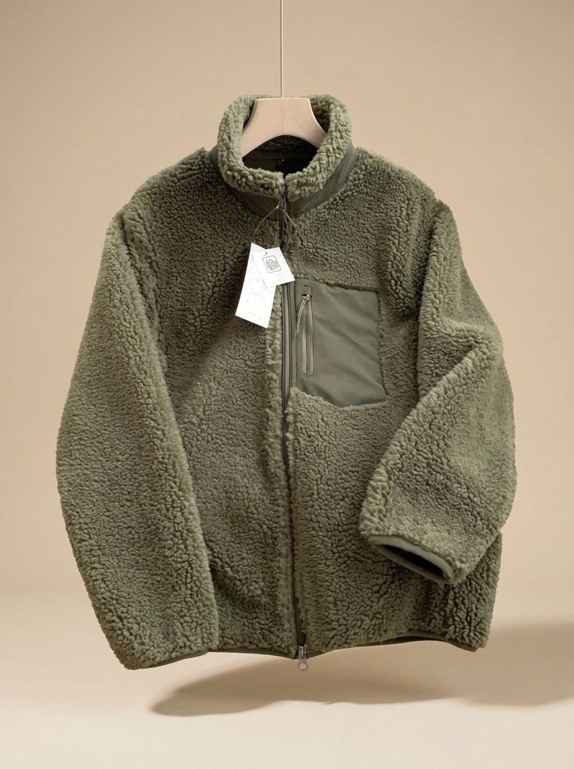 Cozy Sherpa Fleece Jacket for Women with Stand Collar Long Sleeve Full Zip Relaxed Style