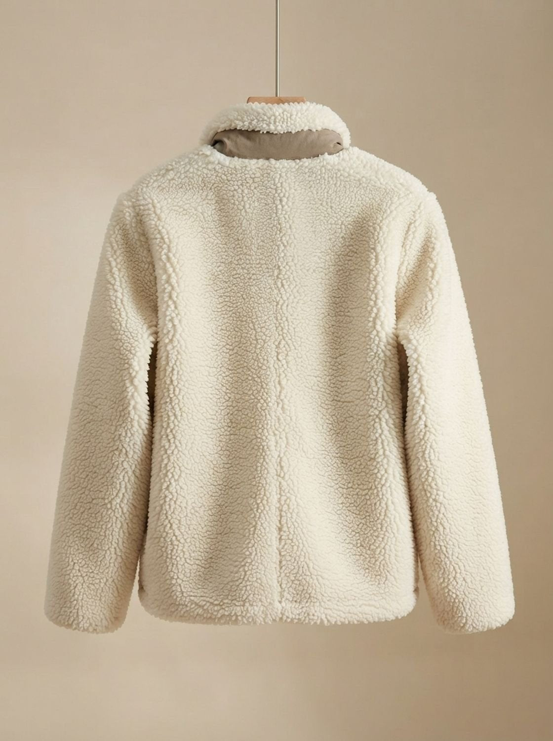 Cozy Sherpa Fleece Jacket for Women with Stand Collar Long Sleeve Full Zip Relaxed Style