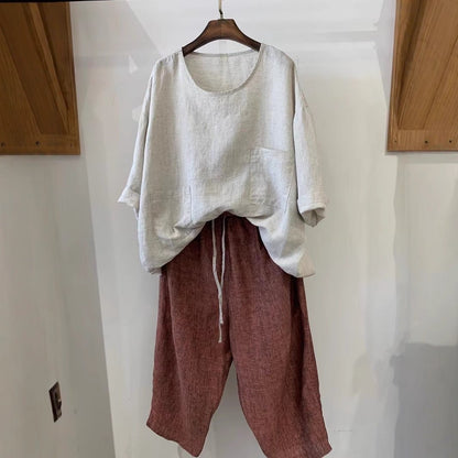 Effortless Tunics for Women with Relaxed Linen Patch Pocket Casual Style
