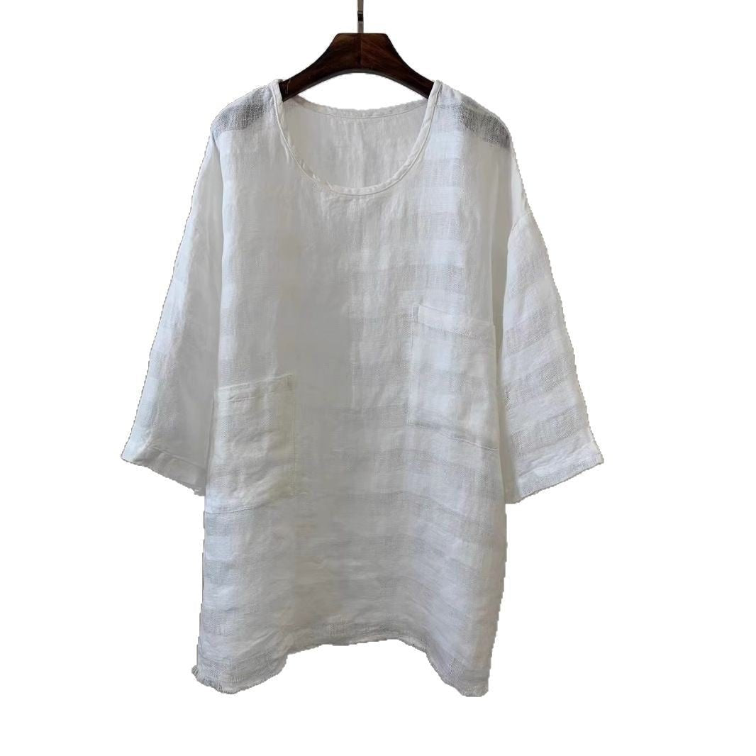 Effortless Tunics for Women with Relaxed Linen Patch Pocket Casual Style