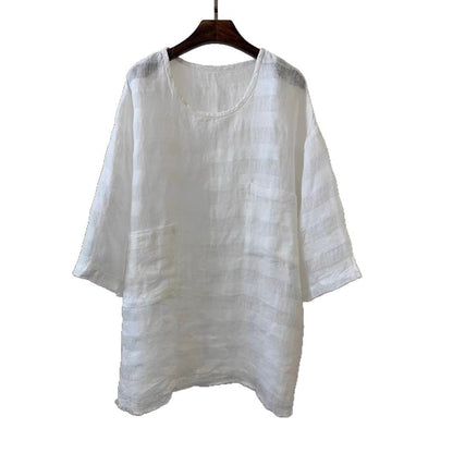 Effortless Tunics for Women with Relaxed Linen Patch Pocket Casual Style