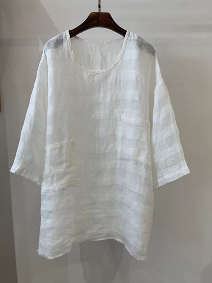 Effortless Tunics for Women with Relaxed Linen Patch Pocket Casual Style