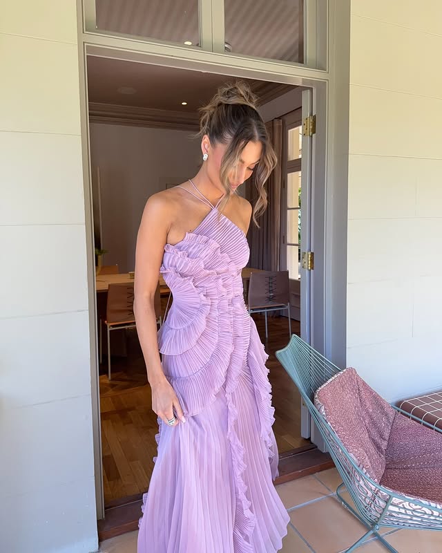Brooklyn | Women’s Ruffle Halter Maxi Wedding Guest Dress