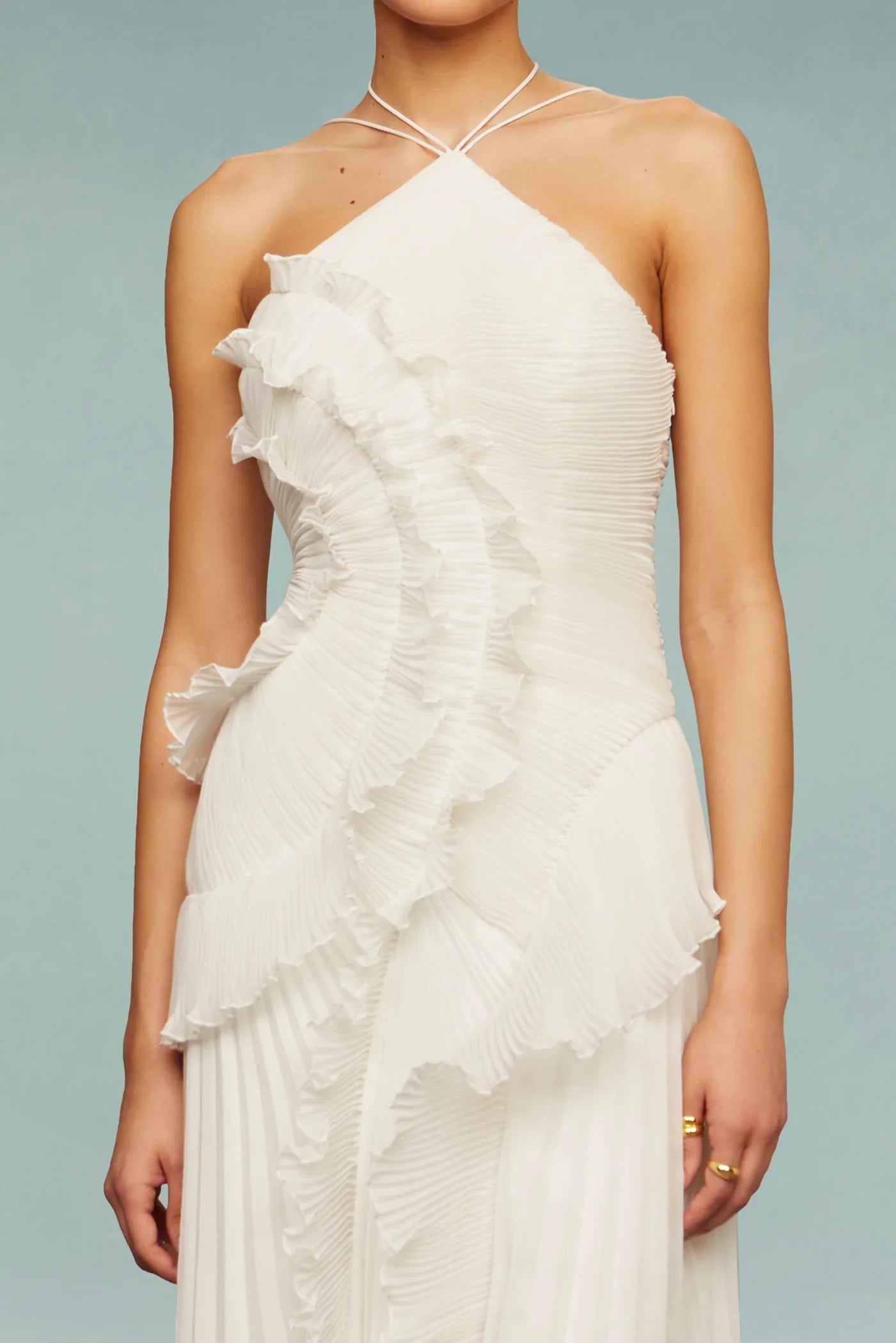Brooklyn | Women’s Ruffle Halter Maxi Wedding Guest Dress