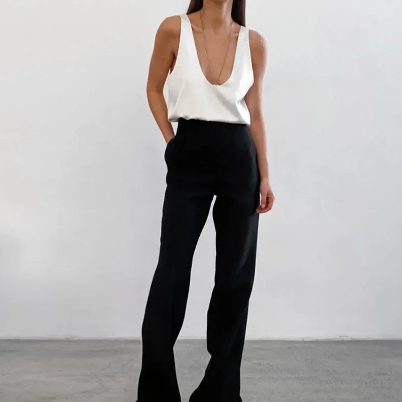 Effortless Satin Tank Top for Women with V Neck Racerback Relaxed Flowing Style