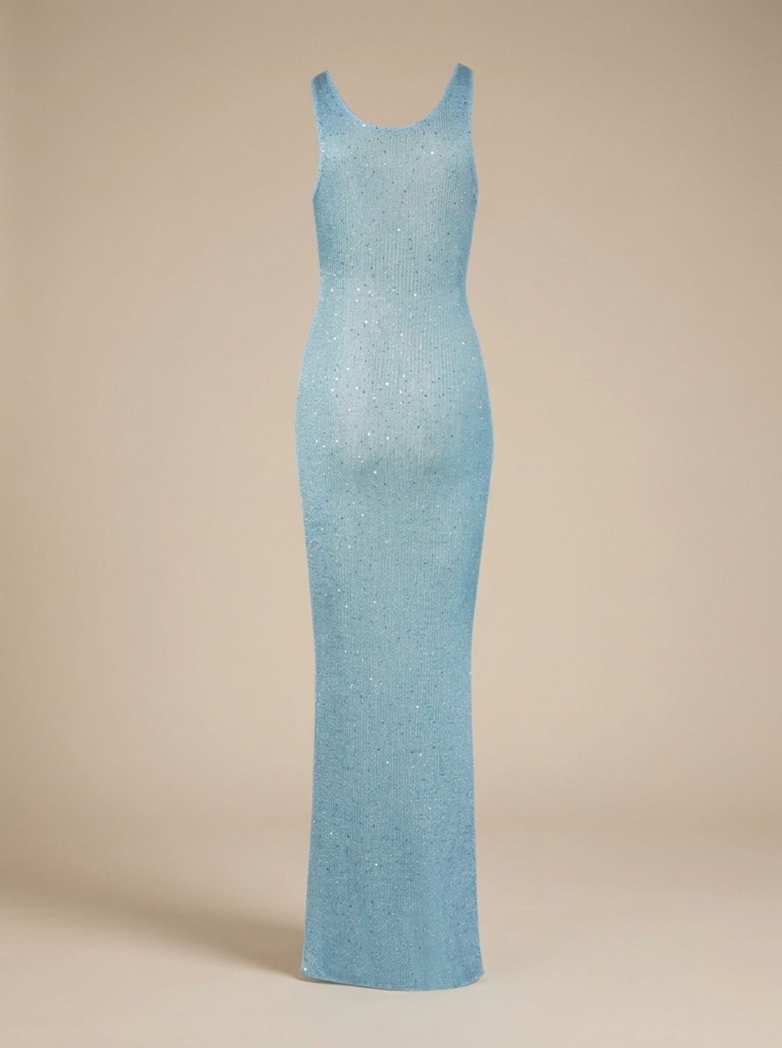 Elegant Sequin Bodycon Maxi Dress for Women with Scoop Neck Sleeveless Slim Shimmer Style