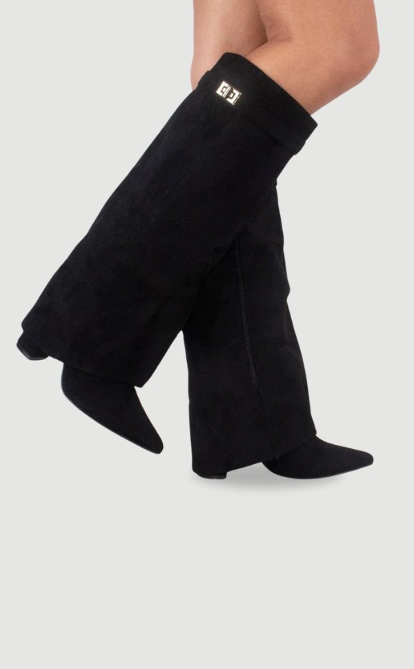 Elegant Boots for Women with Pointed Toe Block Heel Knee High Style