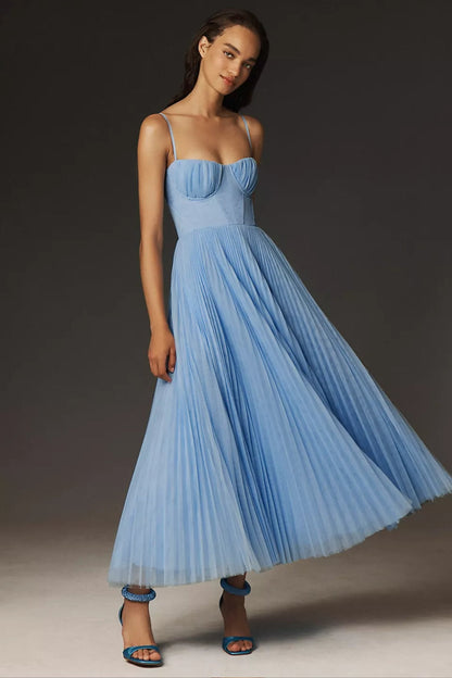 Elegant Wedding Guest Dress for Women with One Shoulder Flowing Midi Formal Style