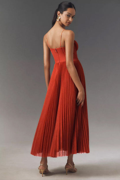 Elegant Wedding Guest Dress for Women with One Shoulder Flowing Midi Formal Style