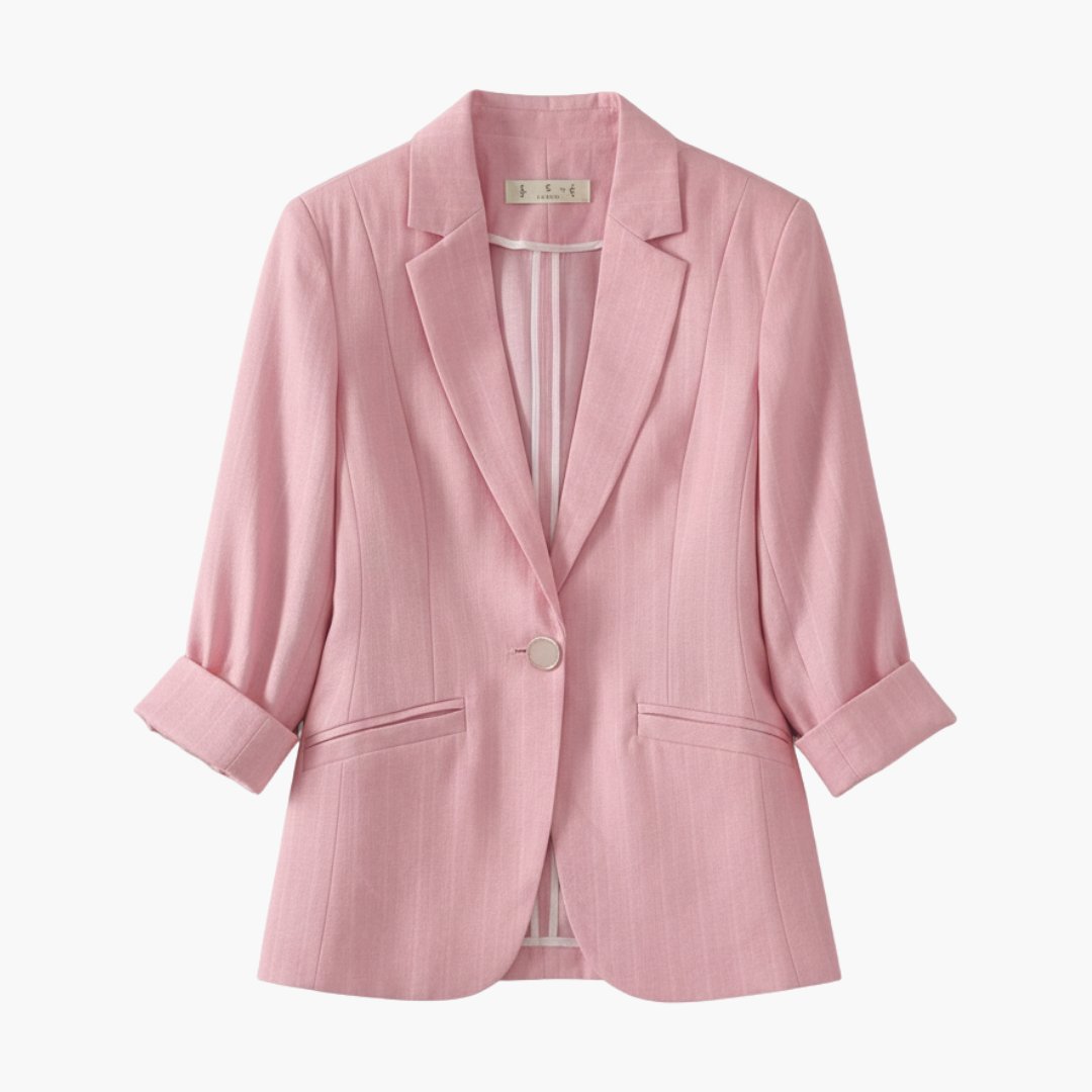Elegant Blazer for Women with Lapel Collar Long Sleeve Button Front Tailored Style
