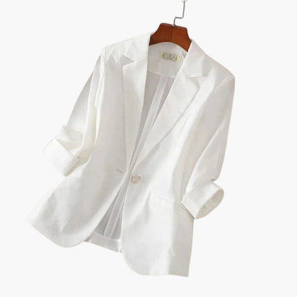 Elegant Blazer for Women with Lapel Collar Long Sleeve Button Front Tailored Style