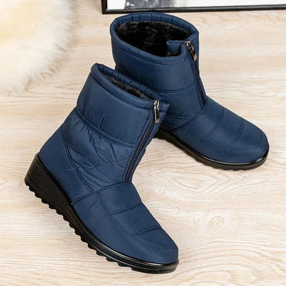 Cozy Waterproof Snowproof Boots for Women with Ankle Buckle Strap Chunky Sole Style