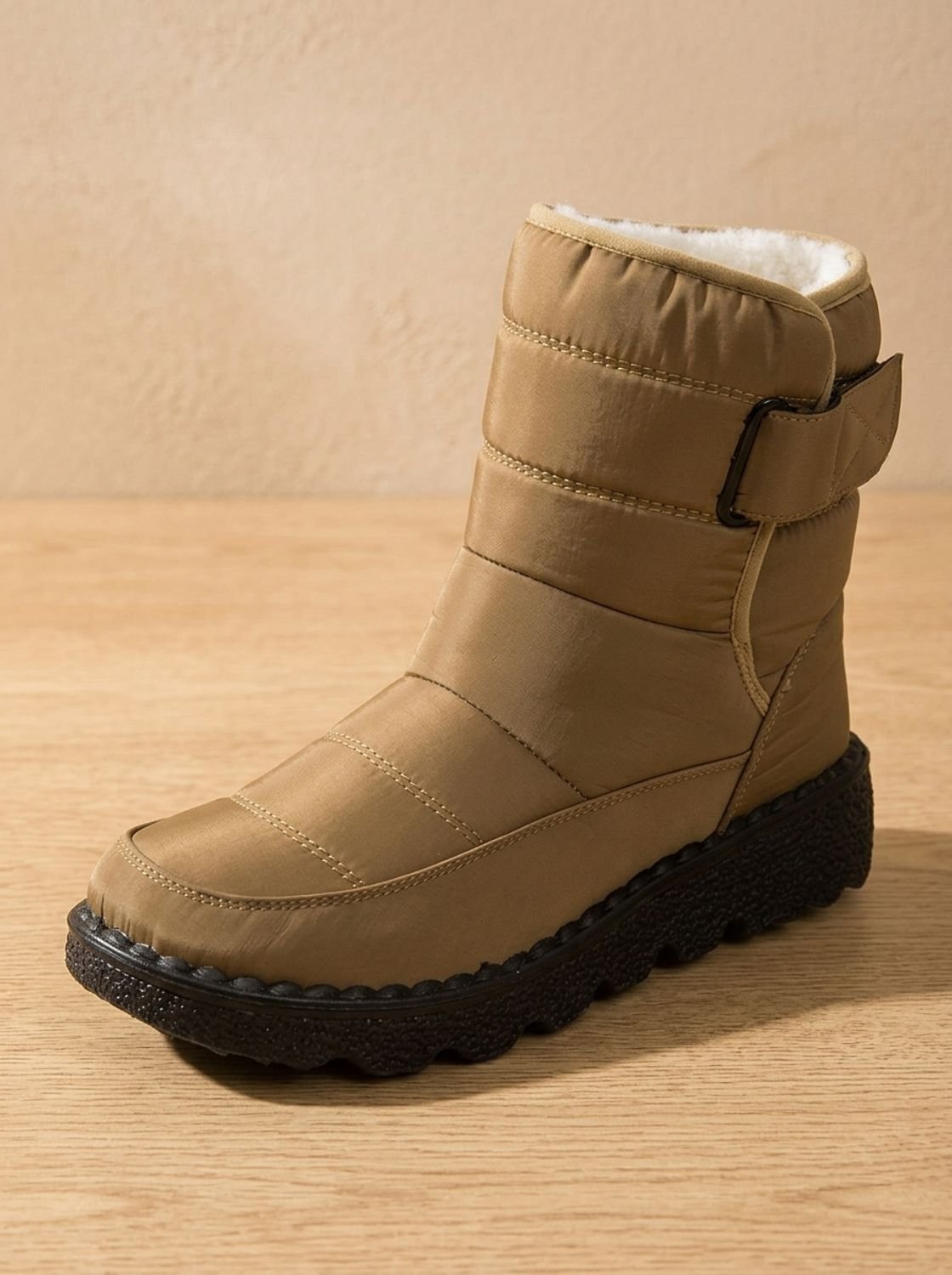 Cozy Fleece Lined Snow Boots for Women with Waterproof Strap Anti-Slip Lug Sole Winter Style