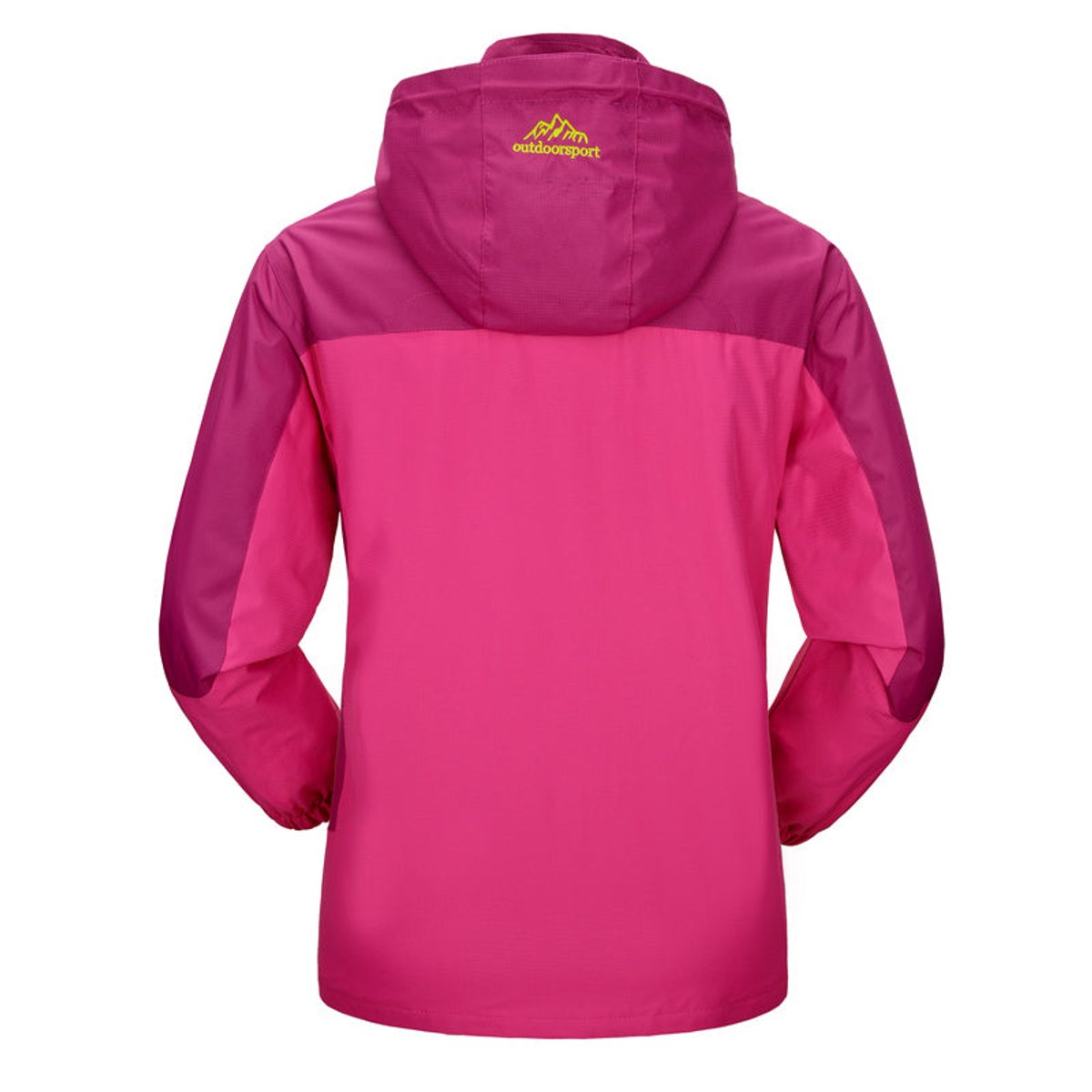 Effortless Waterproof Jacket for Women with Hooded Long Sleeve Colorblock Zip Front Casual Style