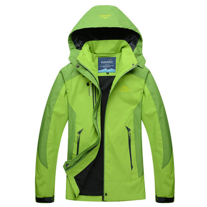 Effortless Waterproof Jacket for Women with Hooded Long Sleeve Colorblock Zip Front Casual Style