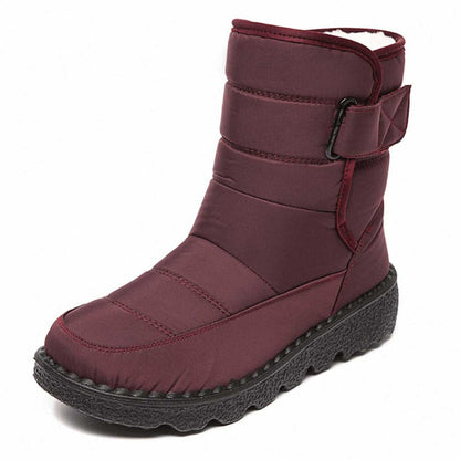 Cozy Quilted Snowproof Boots for Women with Fur Lined Ankle Velcro Strap Non Slip Winter Style