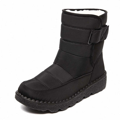 Cozy Quilted Snowproof Boots for Women with Fur Lined Ankle Velcro Strap Non Slip Winter Style