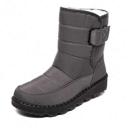 Cozy Quilted Snowproof Boots for Women with Fur Lined Ankle Velcro Strap Non Slip Winter Style