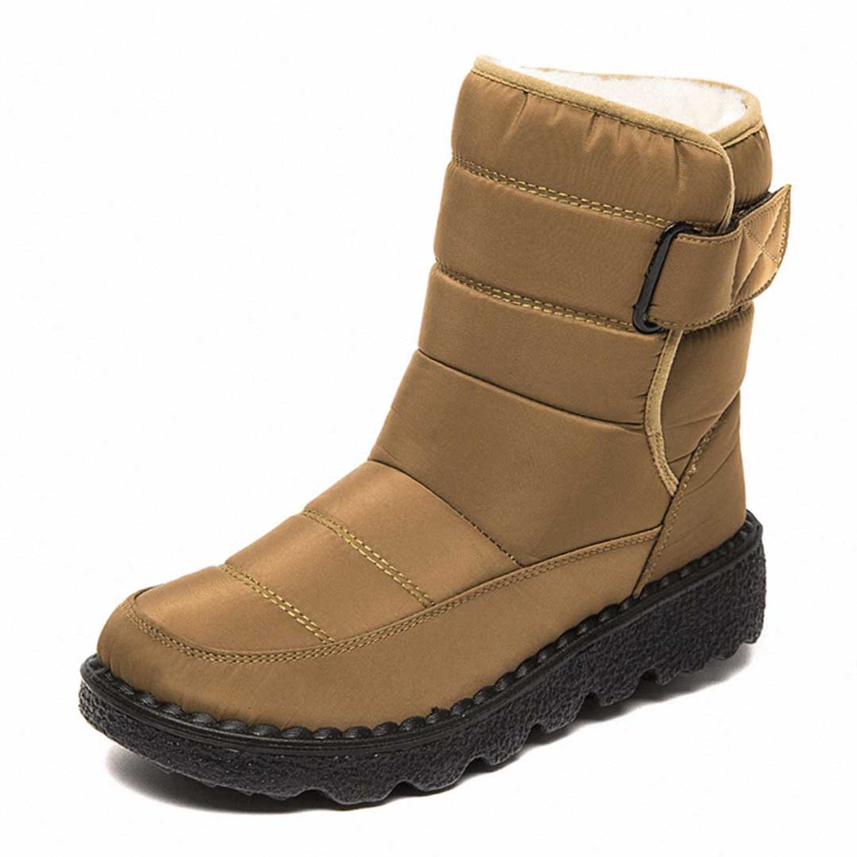 Cozy Quilted Snowproof Boots for Women with Fur Lined Ankle Velcro Strap Non Slip Winter Style