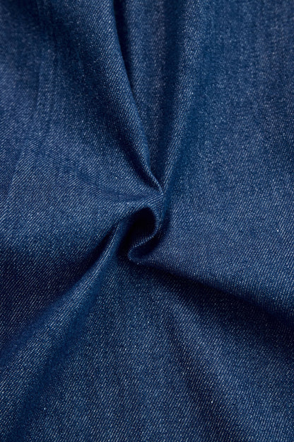 Effortless Dark Blue Wide Leg Jumpsuit for Women with Long Sleeve Zip Front