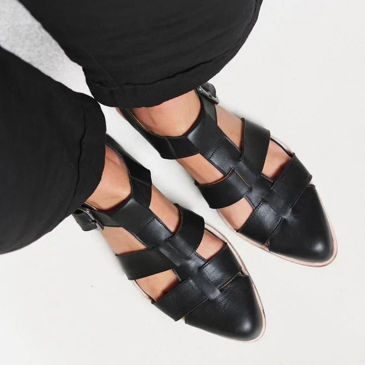 Stylish Flats for Women with Cutout Strap Pointed Toe Slingback Style