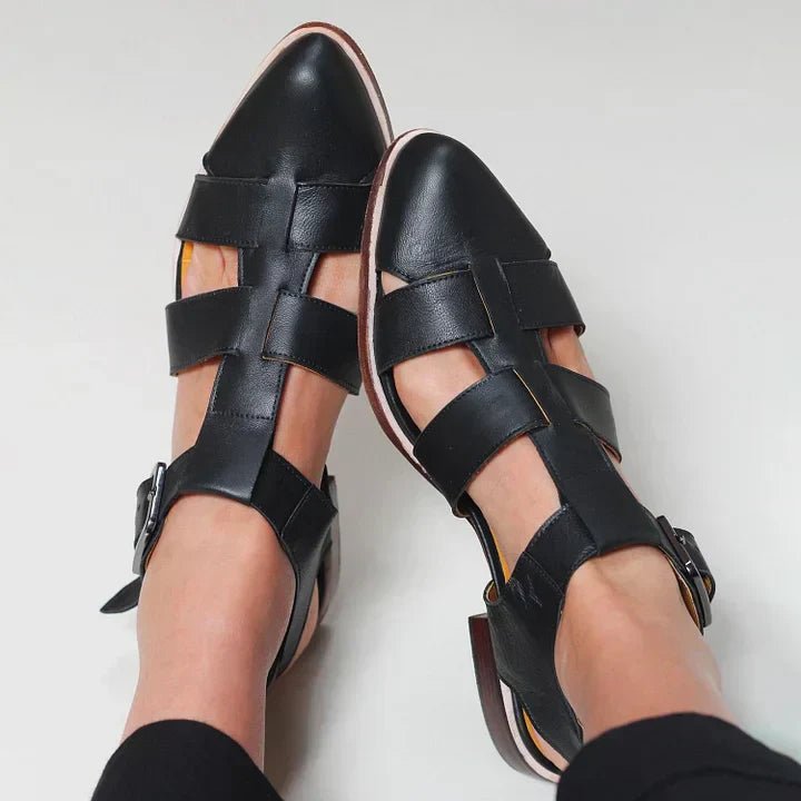 Stylish Flats for Women with Cutout Strap Pointed Toe Slingback Style
